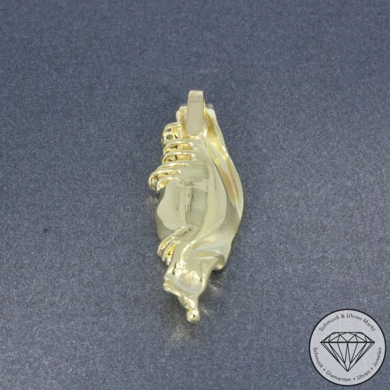 Wert 2400 € Diamant Perl Anhänger in 585er 14 K Gelbgold - 102829