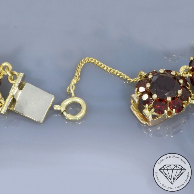 Wert 2100 € Granat Armband in 333er 8 K Gelbgold - 102848
