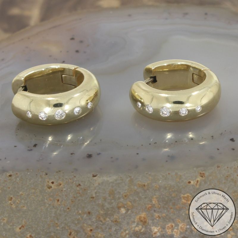 Wert 2190 € Brillant Creolen in 585er 14 K Gelbgold - 102910 