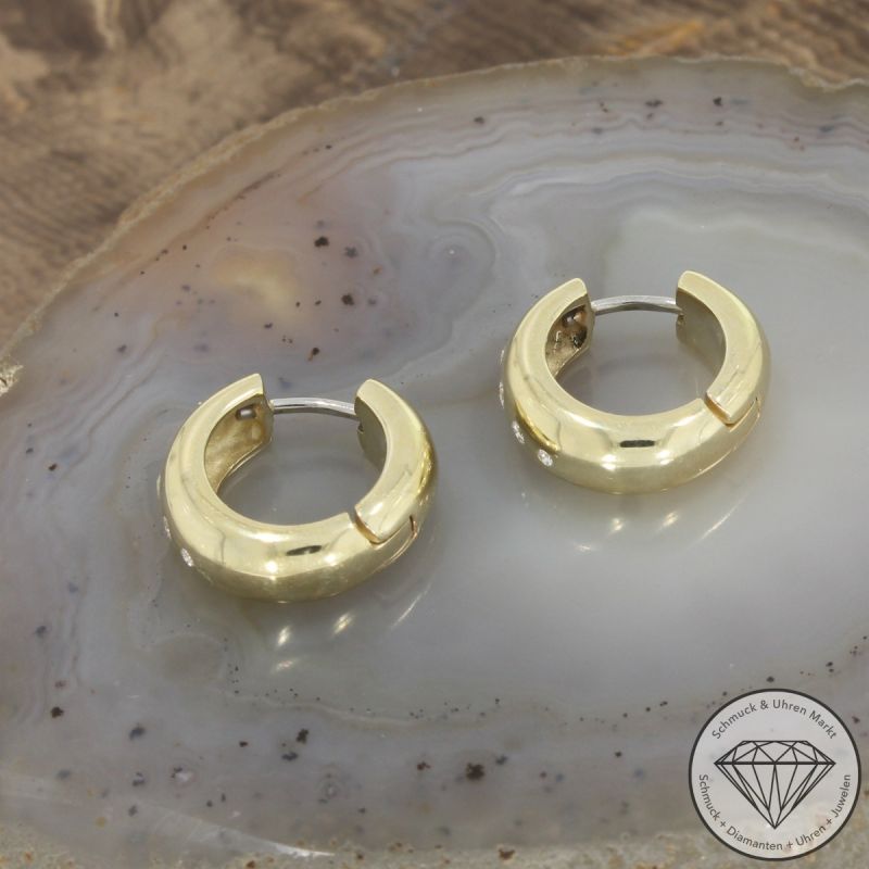 Wert 2190 € Brillant Creolen in 585er 14 K Gelbgold - 102910 