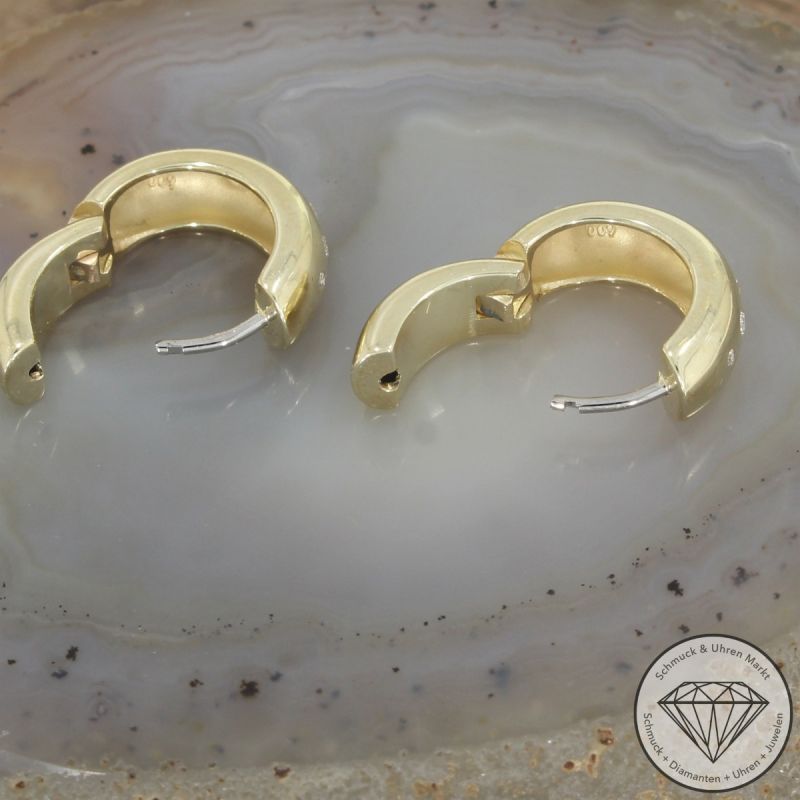 Wert 2190 € Brillant Creolen in 585er 14 K Gelbgold - 102910 