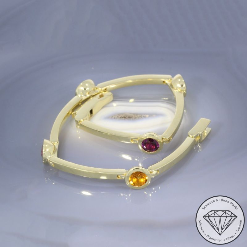 Wert 3290 € Farbedelstein Armband in 585er 14 K Gelbgold - 102915