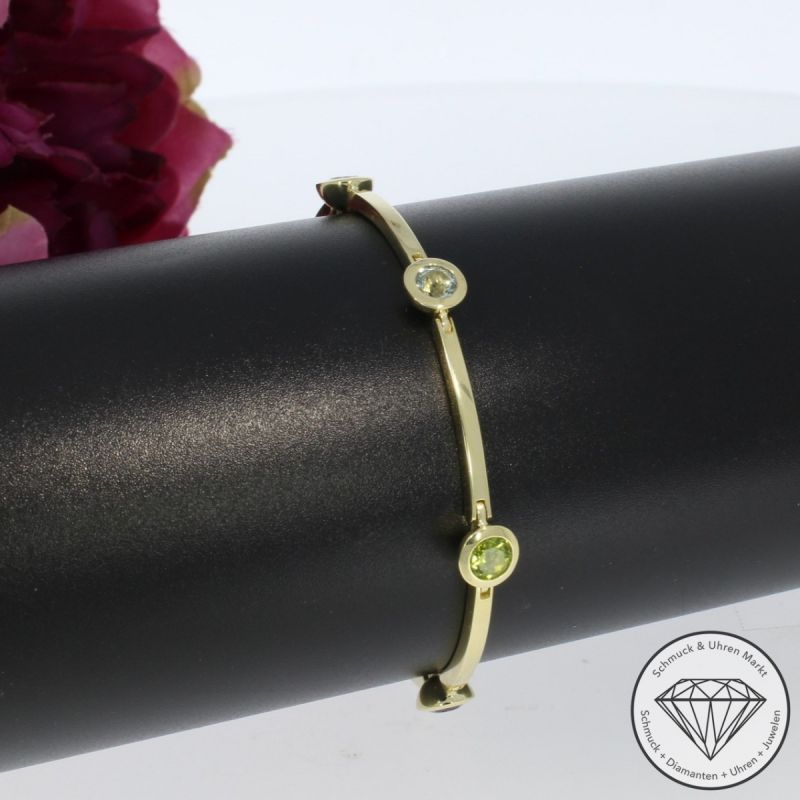 Wert 3290 € Farbedelstein Armband in 585er 14 K Gelbgold - 102915