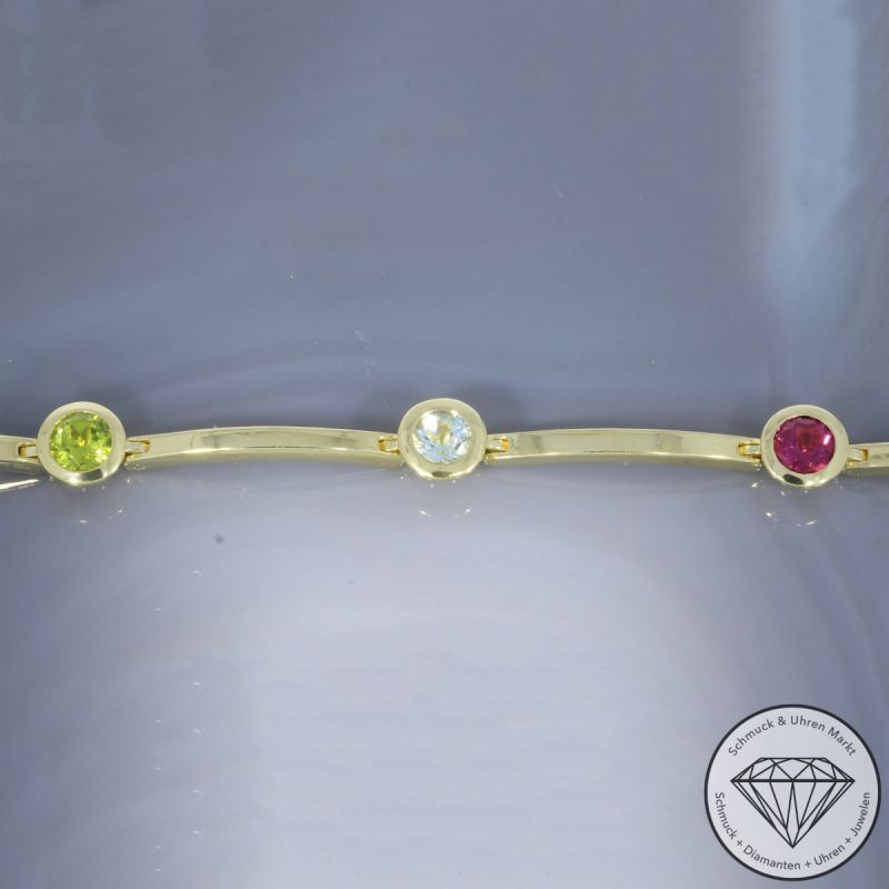 Wert 3290 € Farbedelstein Armband in 585er 14 K Gelbgold - 102915