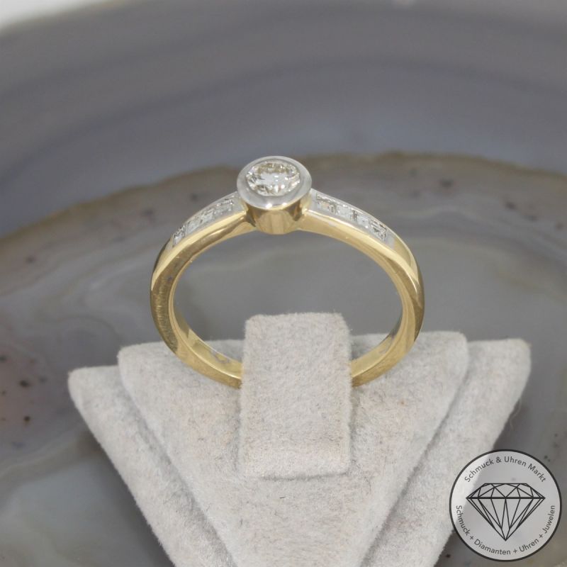 Wert 1590 € Brillant Diamant Ring in 750er 18 K Gelbgold - 102919