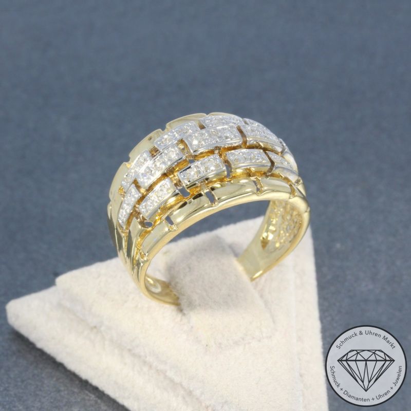 Wert 1890 € Diamant Ring (ca. 0,20 carat) in 585er 14 K Gelbgold - 102947