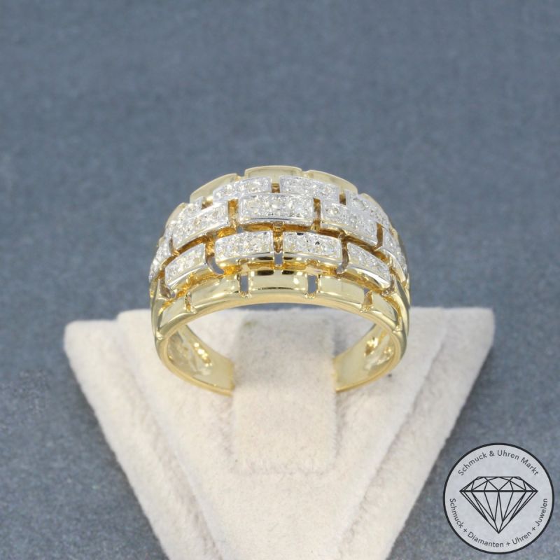 Wert 1890 € Diamant Ring (ca. 0,20 carat) in 585er 14 K Gelbgold - 102947