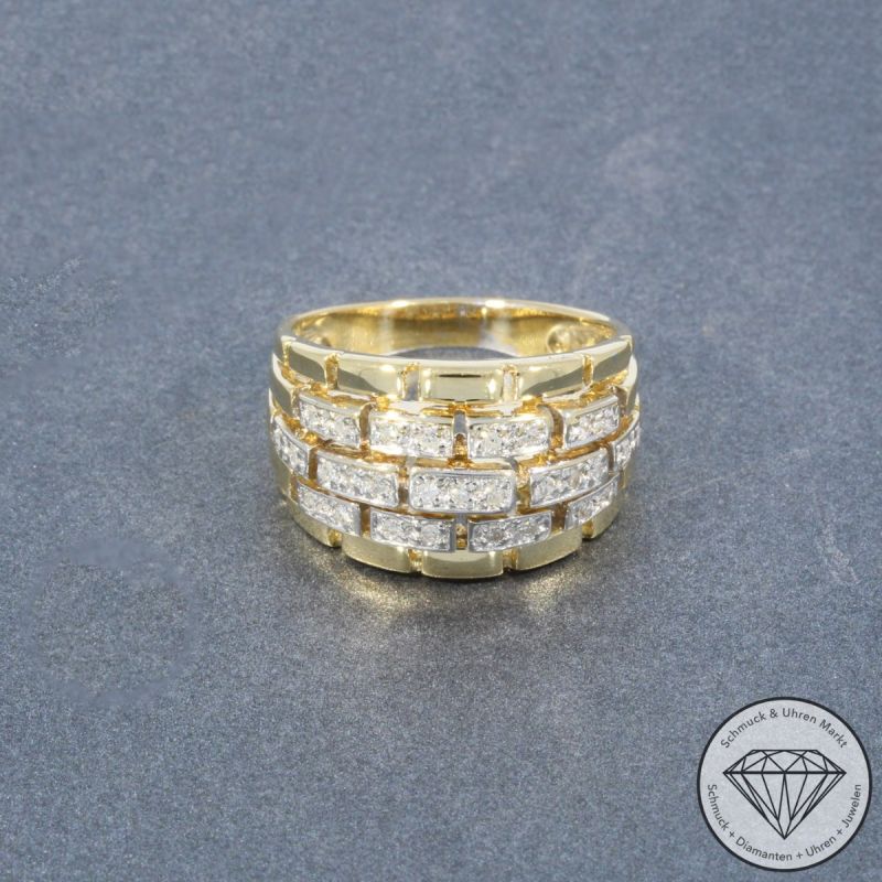 Wert 1890 € Diamant Ring (ca. 0,20 carat) in 585er 14 K Gelbgold - 102947