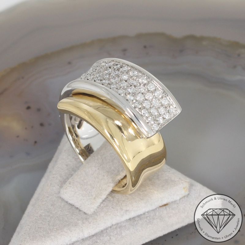 Wert 6490 € Bicolor Brillant Ring (ca. 0,60 carat) in 750er 18 K Gold - 103026
