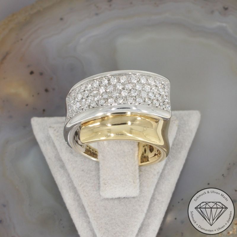 Wert 6490 € Bicolor Brillant Ring (ca. 0,60 carat) in 750er 18 K Gold - 103026
