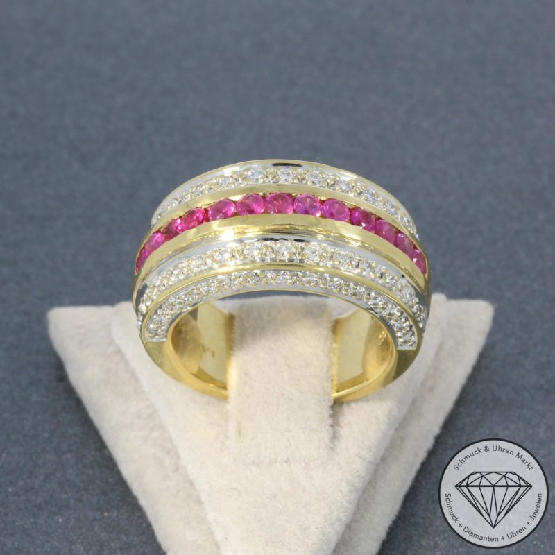 Wert 7500 € FABIANI Brillant Rubin Ring in 750er 18 K Gelbgold - 103027