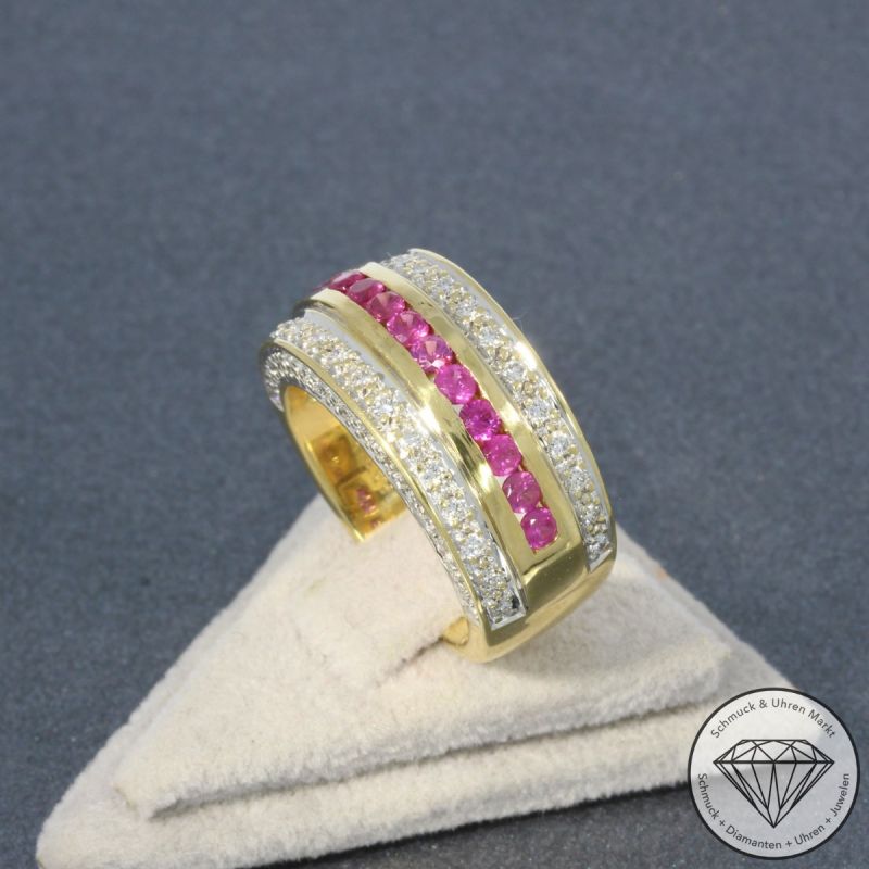 Wert 7500 € FABIANI Brillant Rubin Ring in 750er 18 K Gelbgold - 103027