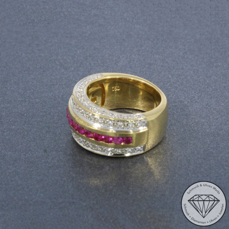 Wert 7500 € FABIANI Brillant Rubin Ring in 750er 18 K Gelbgold - 103027