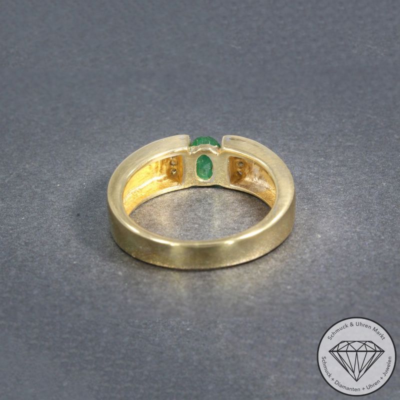 Wert 1350 € Diamant Smaragd Ring in 585er 14 K Gelbgold - 103036