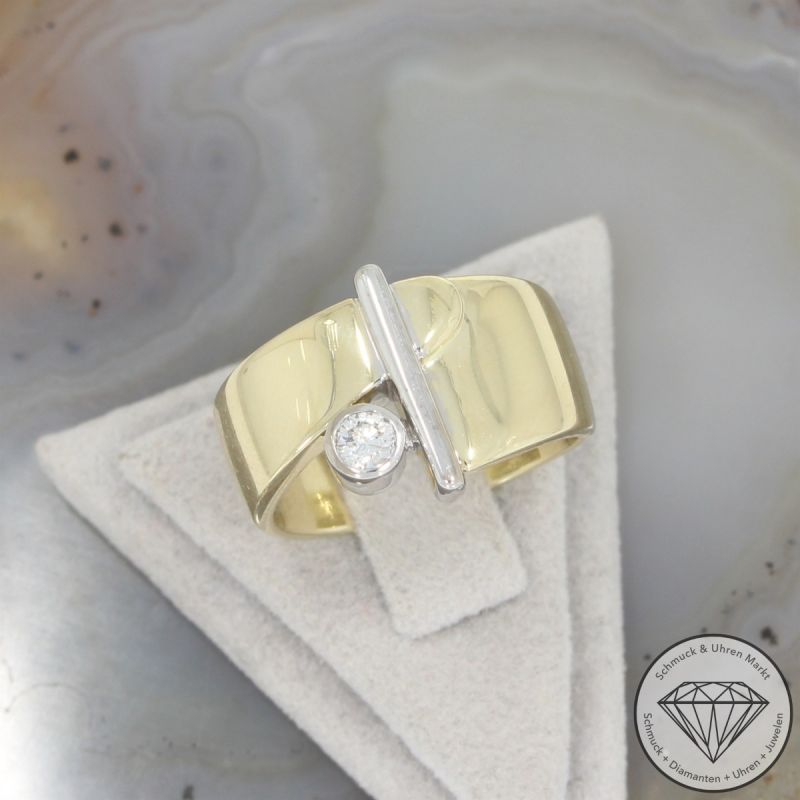 Wert 2590 € Solitär Brillant Ring 585er/14 Karat Gelb Gold Größe 54 – 103046