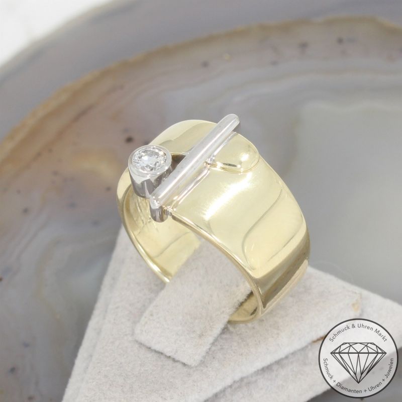 Wert 2590 € Solitär Brillant Ring 585er/14 Karat Gelb Gold Größe 54 – 103046