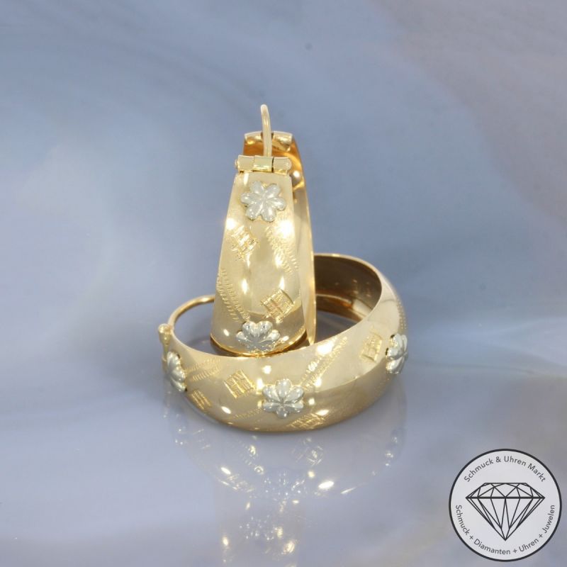 Wert 2100 € Bicolor Creolen in 750er 18 K Gold - 103115