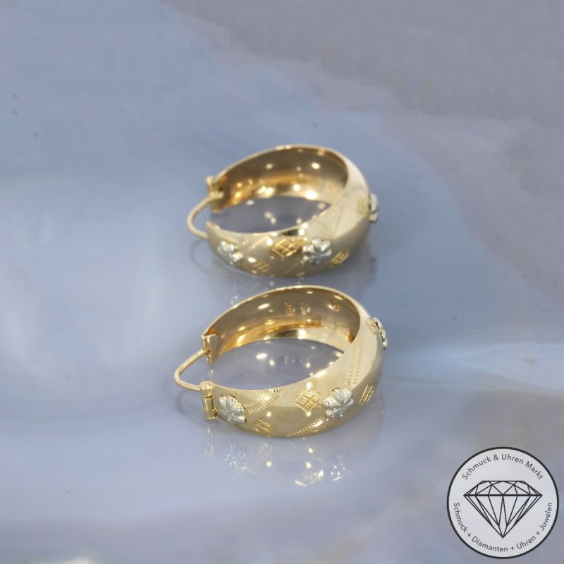 Wert 2100 € Bicolor Creolen in 750er 18 K Gold - 103115