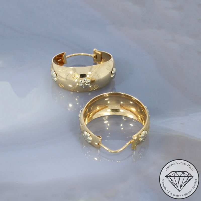 Wert 2100 € Bicolor Creolen in 750er 18 K Gold - 103115