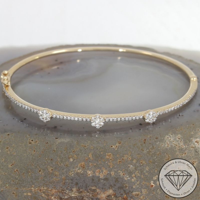 Wert 6250 € Brillant Armreif (0,54 carat) in 585er 14 K Gelbgold - 103155