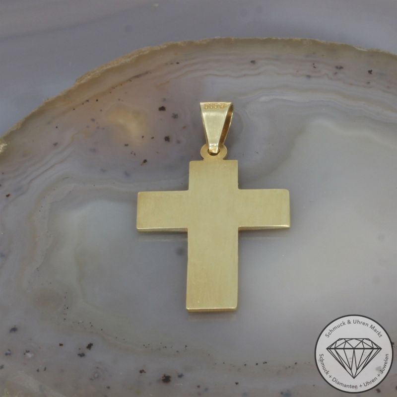 Wert 1290 € Kreuz Anhänger in 585er 14 K Gelbgold - 103160