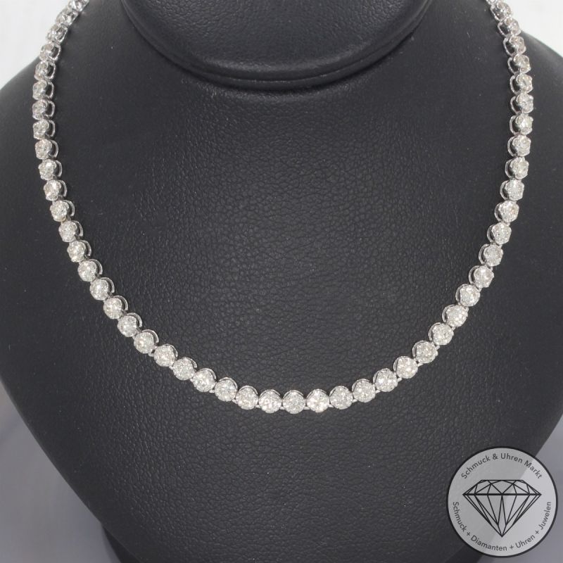 Wert 15900 € Brillant Tennis Collier (5,00 carat) in 900er Platin - H604