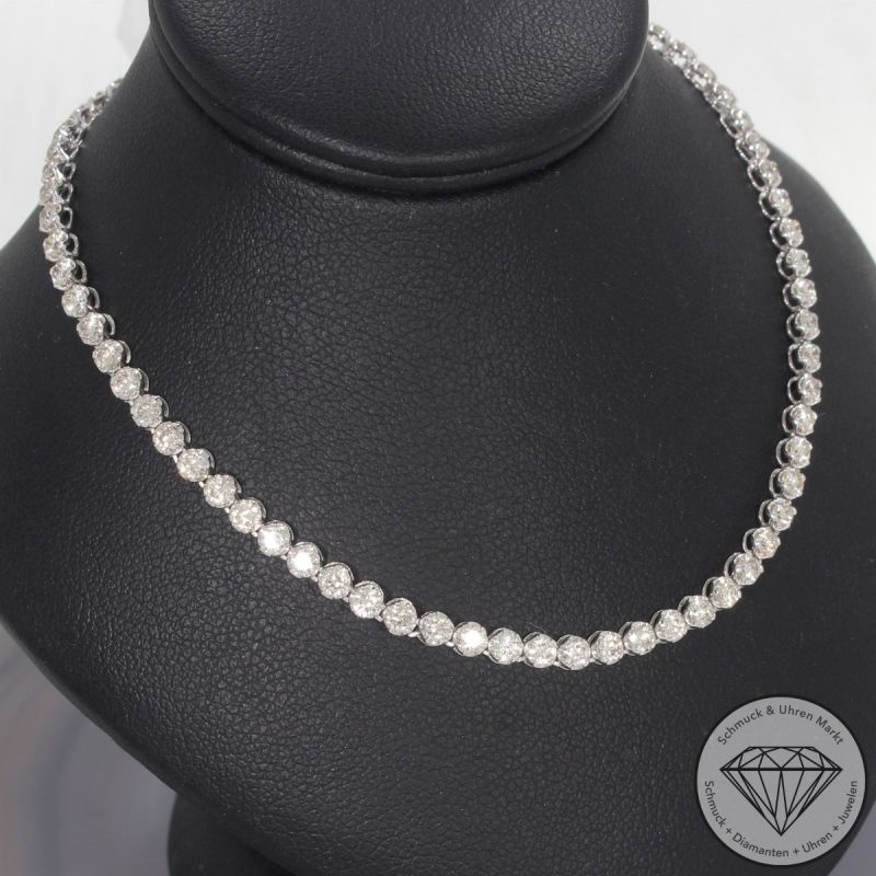 Wert 15900 € Brillant Tennis Collier (5,00 carat) in 900er Platin - H604