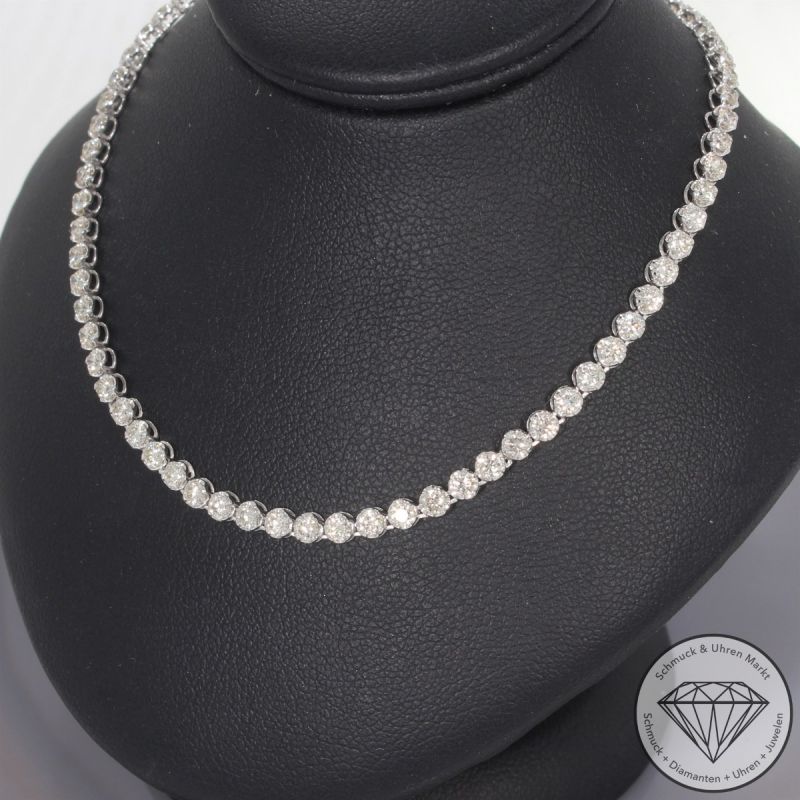 Wert 15900 € Brillant Tennis Collier (5,00 carat) in 900er Platin - H604