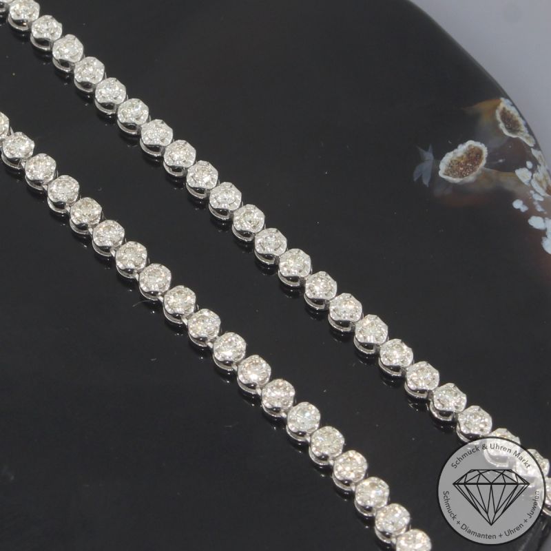 Wert 15900 € Brillant Tennis Collier (5,00 carat) in 900er Platin - H604