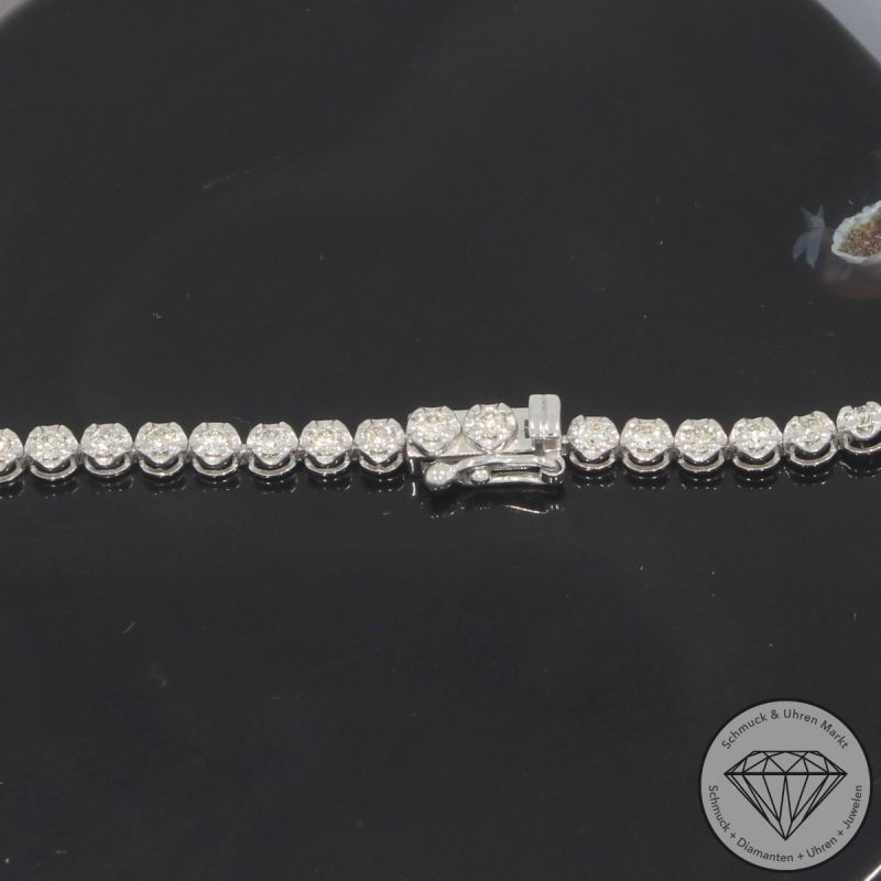 Wert 15900 € Brillant Tennis Collier (5,00 carat) in 900er Platin - H604