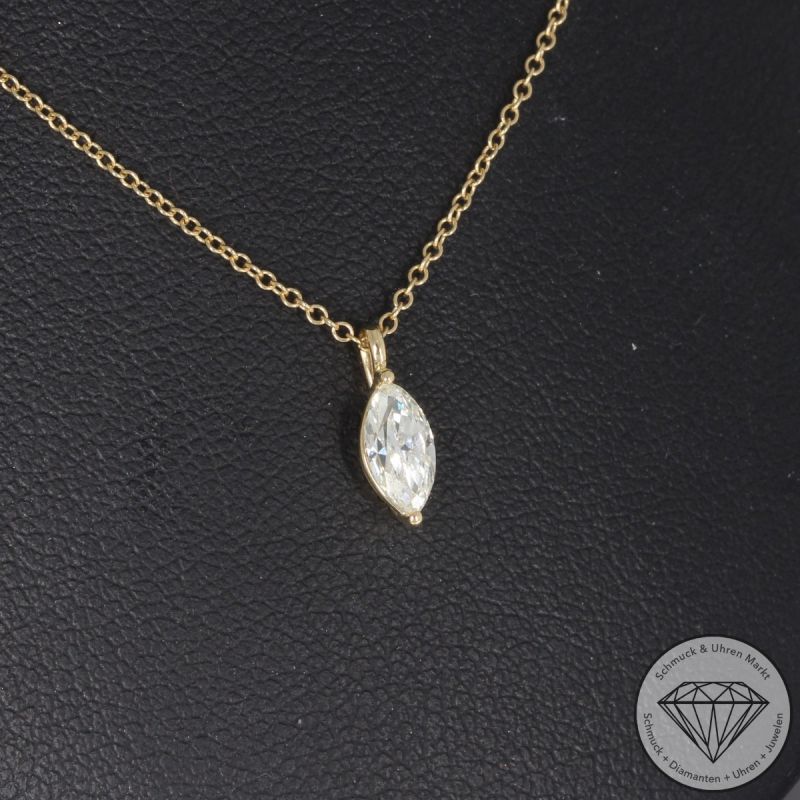 Wert 2990 € Solitär Diamant Collier (0,30 carat) in 750er 18 K Gelbgold - H1923