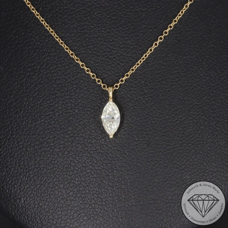 Wert 2990 € Solitär Diamant Collier (0,30 carat) in 750er 18 K Gelbgold - H1923