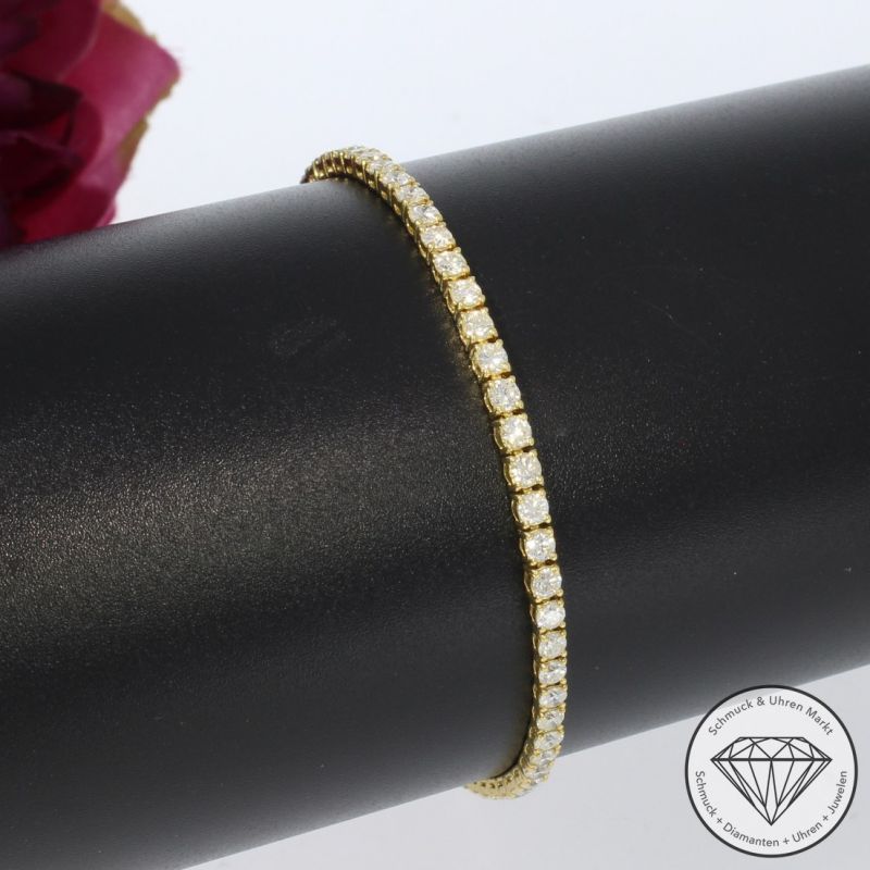 Wert 10990 € Tennis Brillant Armband (3,50 carat) in 750er 18 K Gelbgold - 103218