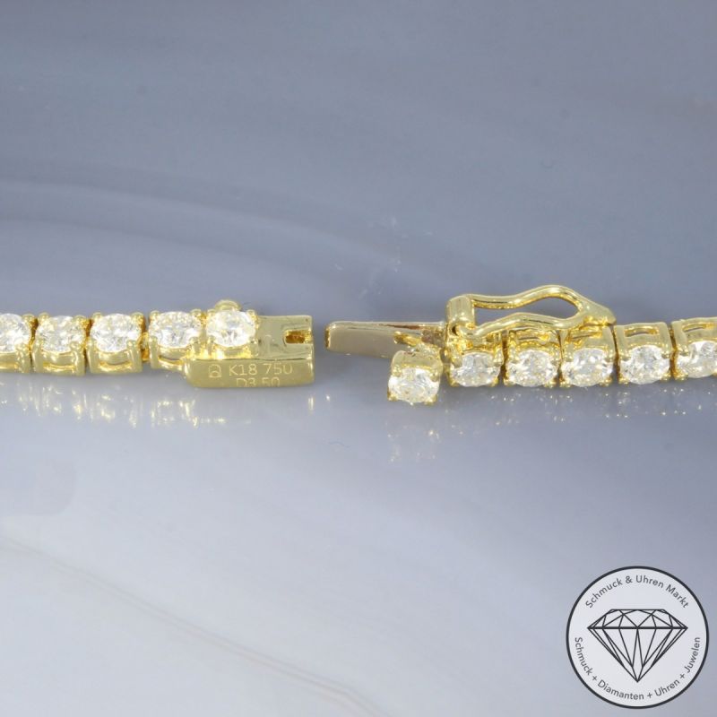 Wert 10990 € Tennis Brillant Armband (3,50 carat) in 750er 18 K Gelbgold - 103218