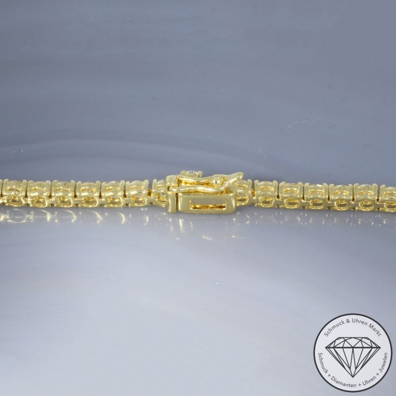 Wert 10990 € Tennis Brillant Armband (3,50 carat) in 750er 18 K Gelbgold - 103218