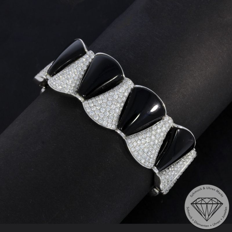 Wert 32500 € Brillant Onyx Armreif in 750er 18 K Weißgold - 103233
