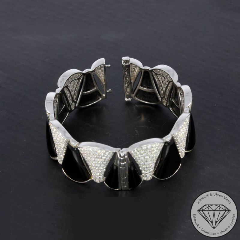Wert 32500 € Brillant Onyx Armreif in 750er 18 K Weißgold - 103233