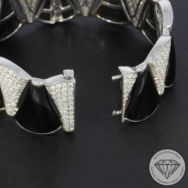 Wert 32500 € Brillant Onyx Armreif in 750er 18 K Weißgold - 103233