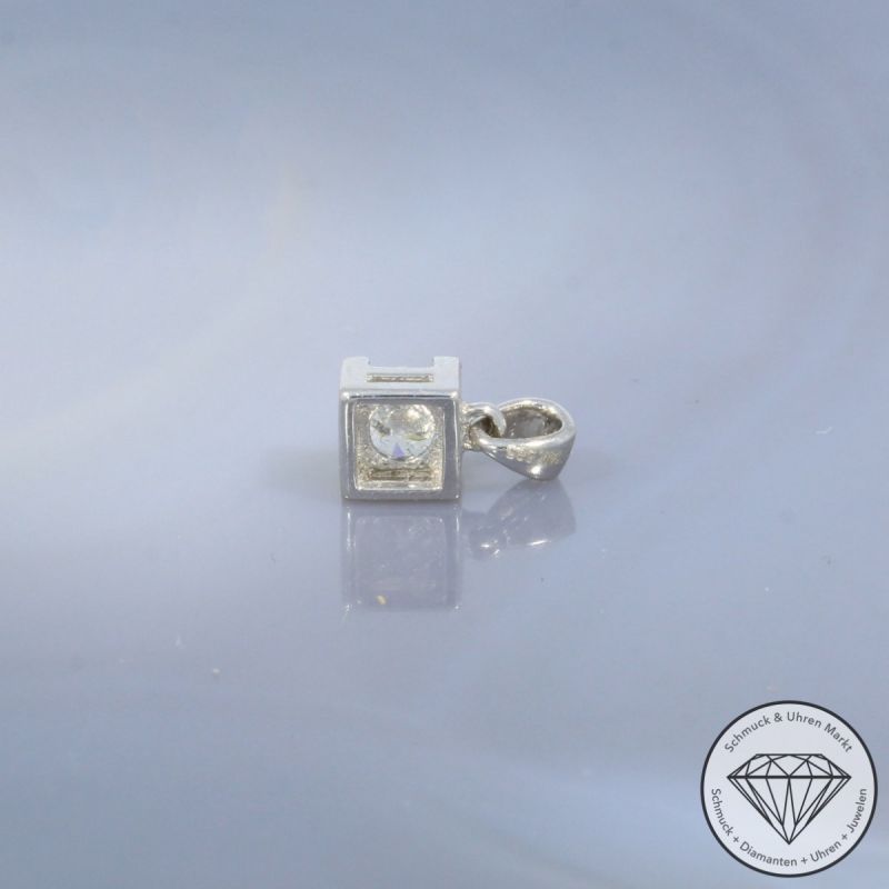 Wert 890 € Solitär Brillant Anhänger in 585er 14 K Weißgold - 103298