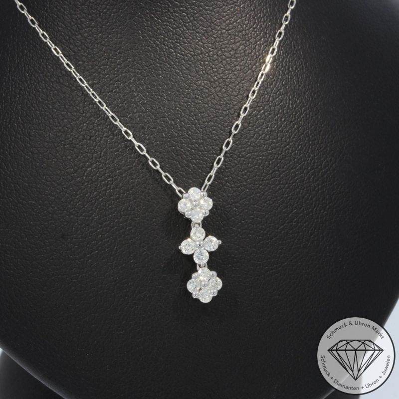 Wert 1790 € Brillant Anhänger & Kette (0,38 carat) in 585er 14 K Weißgold - 103307
