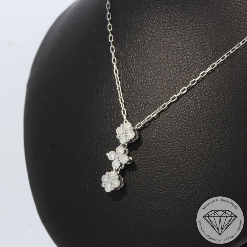 Wert 1790 € Brillant Anhänger & Kette (0,38 carat) in 585er 14 K Weißgold - 103307