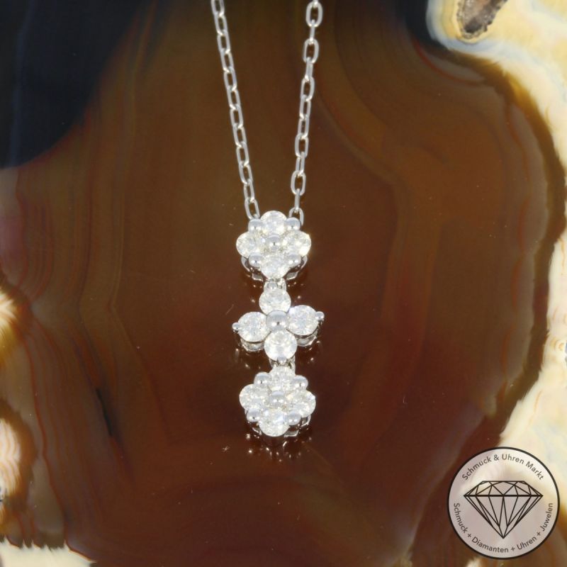 Wert 1790 € Brillant Anhänger & Kette (0,38 carat) in 585er 14 K Weißgold - 103307