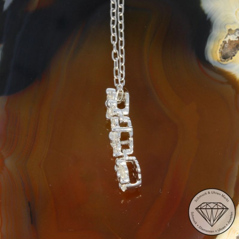 Wert 1790 € Brillant Anhänger & Kette (0,38 carat) in 585er 14 K Weißgold - 103307