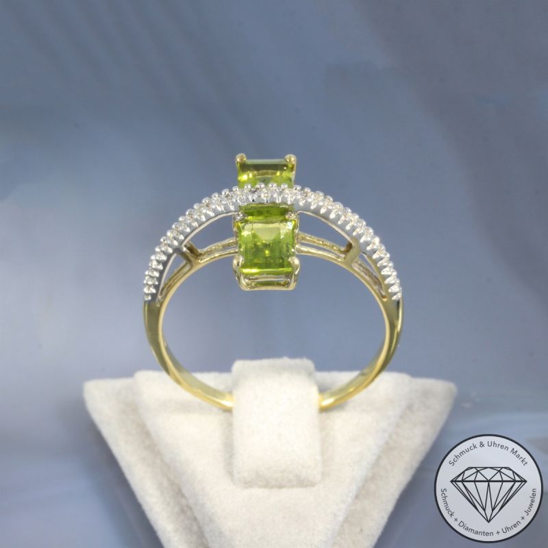 Wert 790 € Diamant Peridot Ring in 333er 8 K Gelbgold - 103377