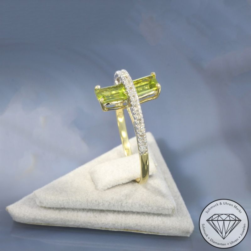 Wert 790 € Diamant Peridot Ring in 333er 8 K Gelbgold - 103377