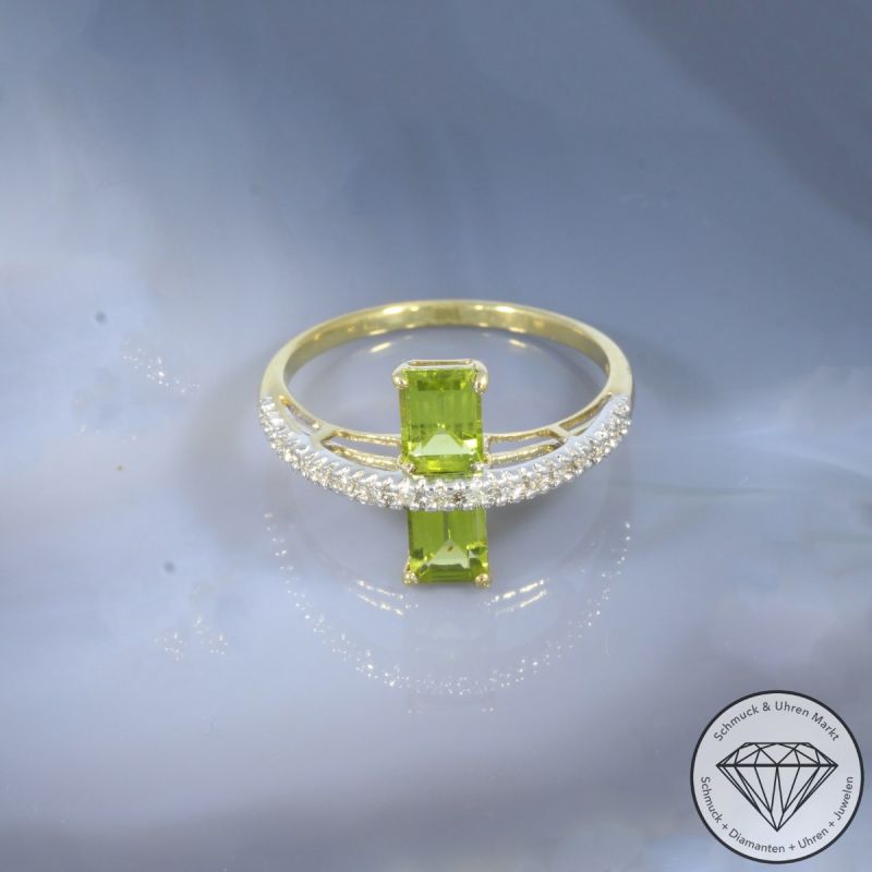 Wert 790 € Diamant Peridot Ring in 333er 8 K Gelbgold - 103377