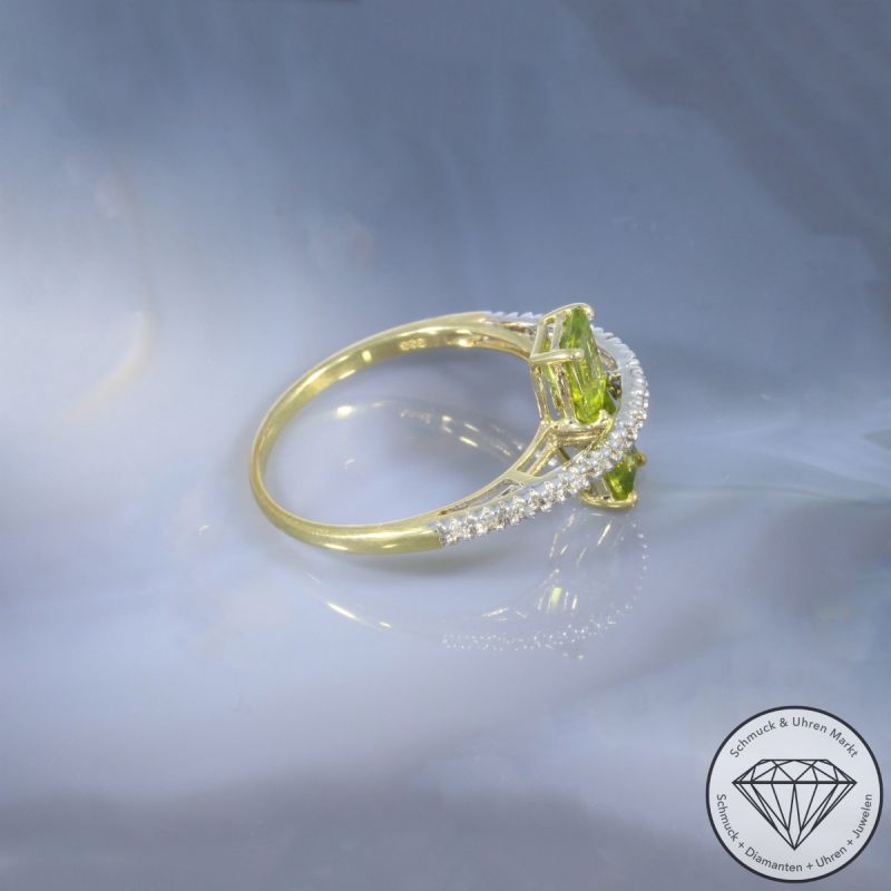 Wert 790 € Diamant Peridot Ring in 333er 8 K Gelbgold - 103377