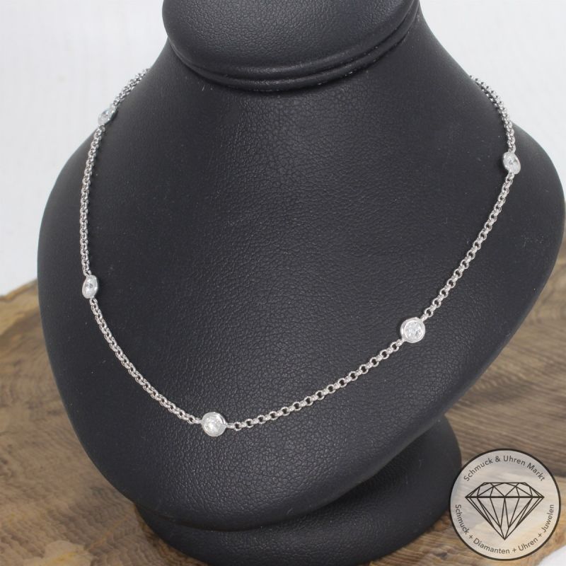 Wert 4290 € Brillant Collier (0,80 carat) in 750er 18 K Weißgold - 103618