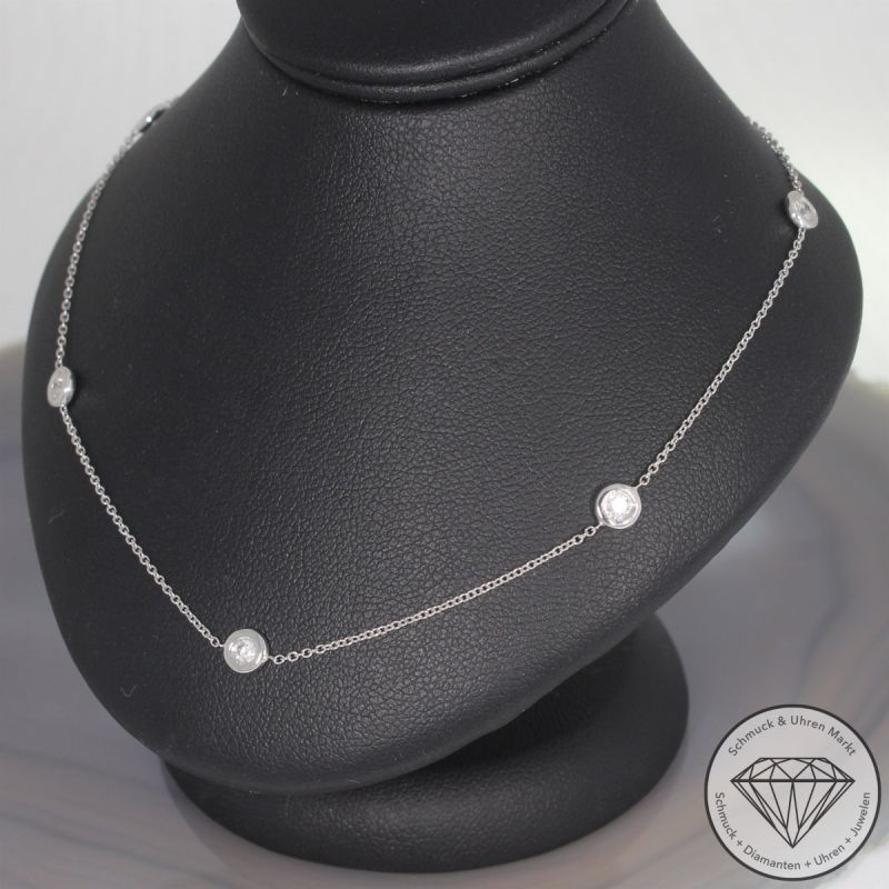 Wert 2790 € Brillant Collier 0,55 carat in 750er 18 K Weißgold - 103619