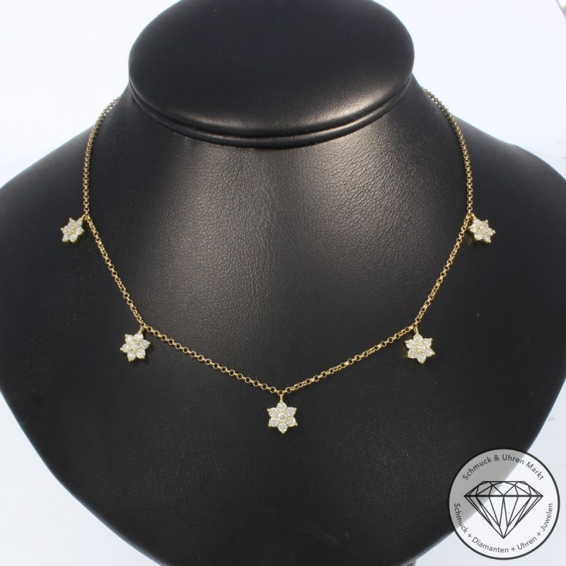 Wert 3090 € Brillant Collier in 750er 18 K Gelbgold - 103621
